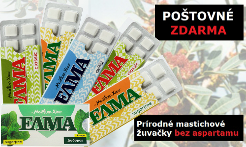 Mastichové žuvačky bez aspartamu, doprava zadarmo