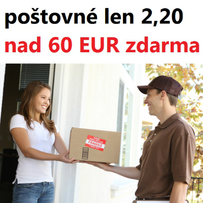 Poštovné len 2,20 EUR, nad 60 EUR zdarma
